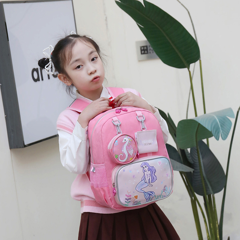 Mochila para niños de Kindergarten clase grande Escuela Primaria Grado 1 dibujos animados Spider-Man Wangwang equipo Pony mochila niños y niñas