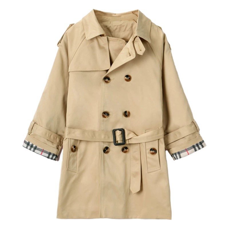 Внешняя торговля 2025 новый детский плащ пальто весна и осень ветровка средней и длинной одежды для мальчиков пальто в британском стиле