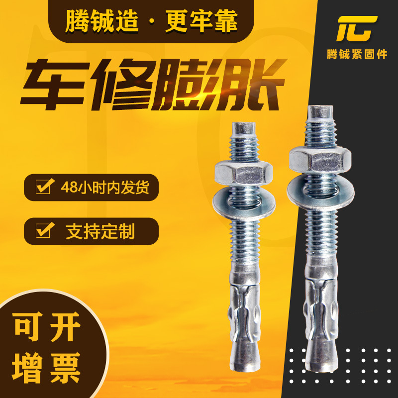 国标镀锌碳钢膨胀螺栓 电梯专用强力拉爆车修膨胀 车修壁虎
