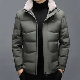 羽绒服男士加厚保暖防风面包服白鸭绒短款羽绒服大码爸爸外套袄子