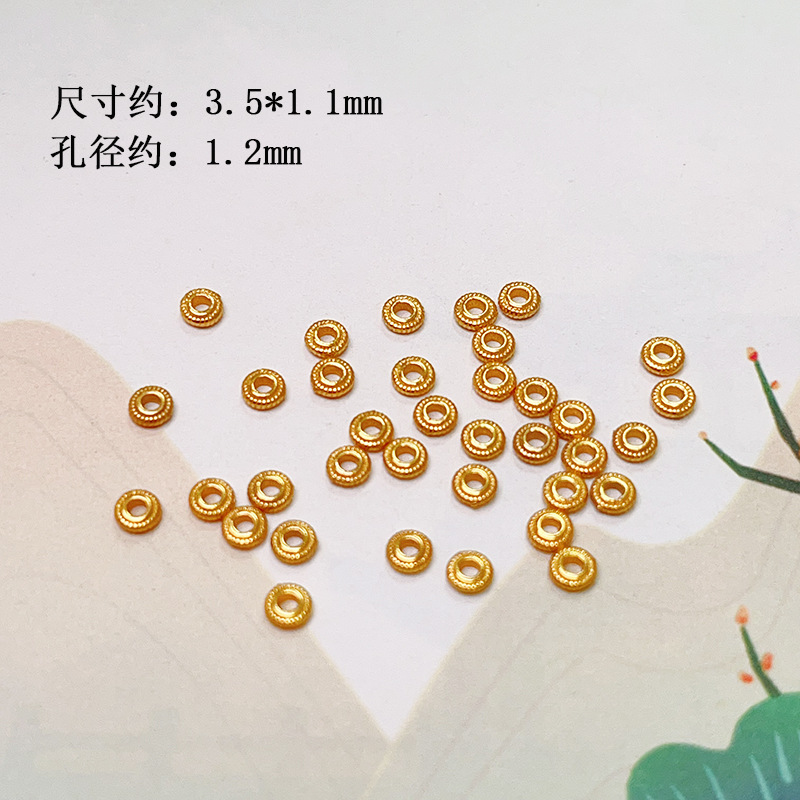 S925 Silver Gold Plated Straight Tube Snowflake Spacer Disc Coin Bead Flash Bead Bracelet Necklace Wen Play Beaded Accessories