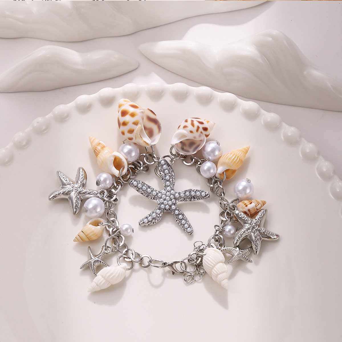 실버 조개 팔찌