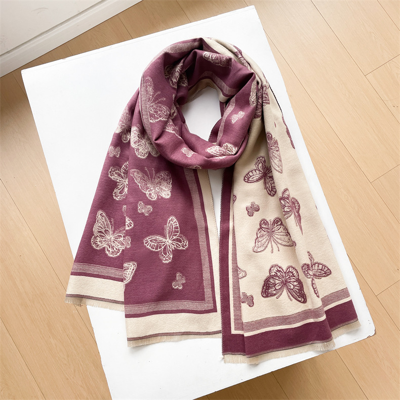 Butterfly Pattern Women's Cute Sweet Butterfly Polyester Scarf