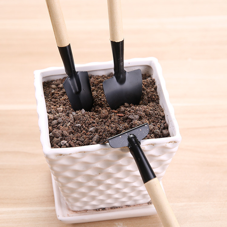 Gardening Mini Tools Three-piece Set Gardening Garden Tools Three-piece Set Fleshy Small Shovel/Rake/Spade Flower Planting Tools