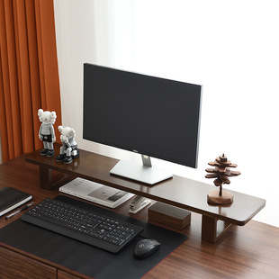 Home Computer Elevated Rack Solid Wood Desktop Storage Rack Office Display Screen Pad High Base Simple Heightened Wooden Rack