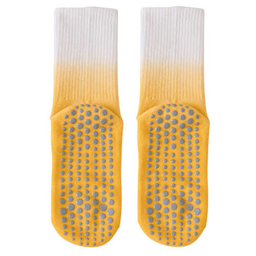 Women's Zhdyed Yoga Socks, Gradient Non-Slip Athletic Colored Ankle Socks, Pilates Mid-Calf Socks with High Top