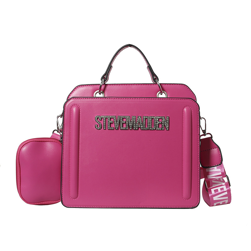 Bolso de hombro transfronterizo para mujer, casual de todo fósforo, color sólido, bolso cuadrado pequeño portátil de gran capacidad, bolso de mensajero de moda europeo y americano