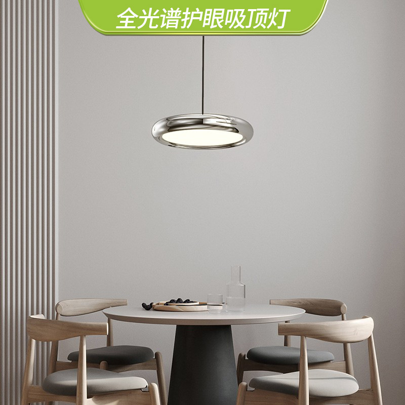 Candelabro de restaurante de lujo ligero nórdico moderno y simple mesa de comedor de tres cabezales barra de comedor lámpara de noche de dormitorio minimalista circular