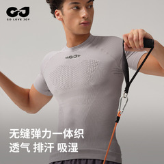 无缝运动健身衣服男运动短袖套装跑步速干衣夏季吸汗训练装备弹力