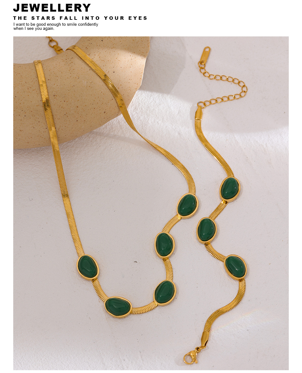 Retro Geometric Titanium Steel Plating Necklace 1 Piece