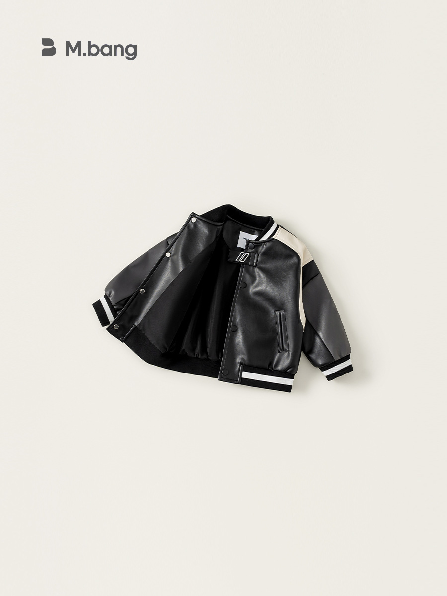 Ropa infantil Youbao, estilo urbano, chaquetas de primavera y otoño para niños, ropa de bebé, chaquetas de motociclista, chaquetas de cuero para niños, chaquetas para niñas image 5