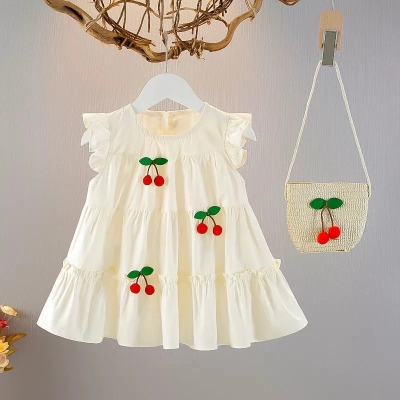 Girls' Color Dress Summer Girl's Summer Baby Doll Dress Vest Dress Princess Dress Girl's Baby Sweet Sleeveless Dress