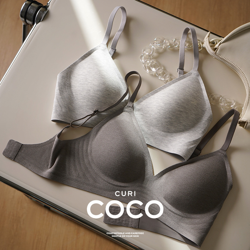 Deep V gray ribbed sexy backless invisible bra for women, summer backless design, side support, fixed cup, no underwire Deep V gray ribbed sexy backless invisible bra for women, summer backless design, side support, fixed cup, no underwire
