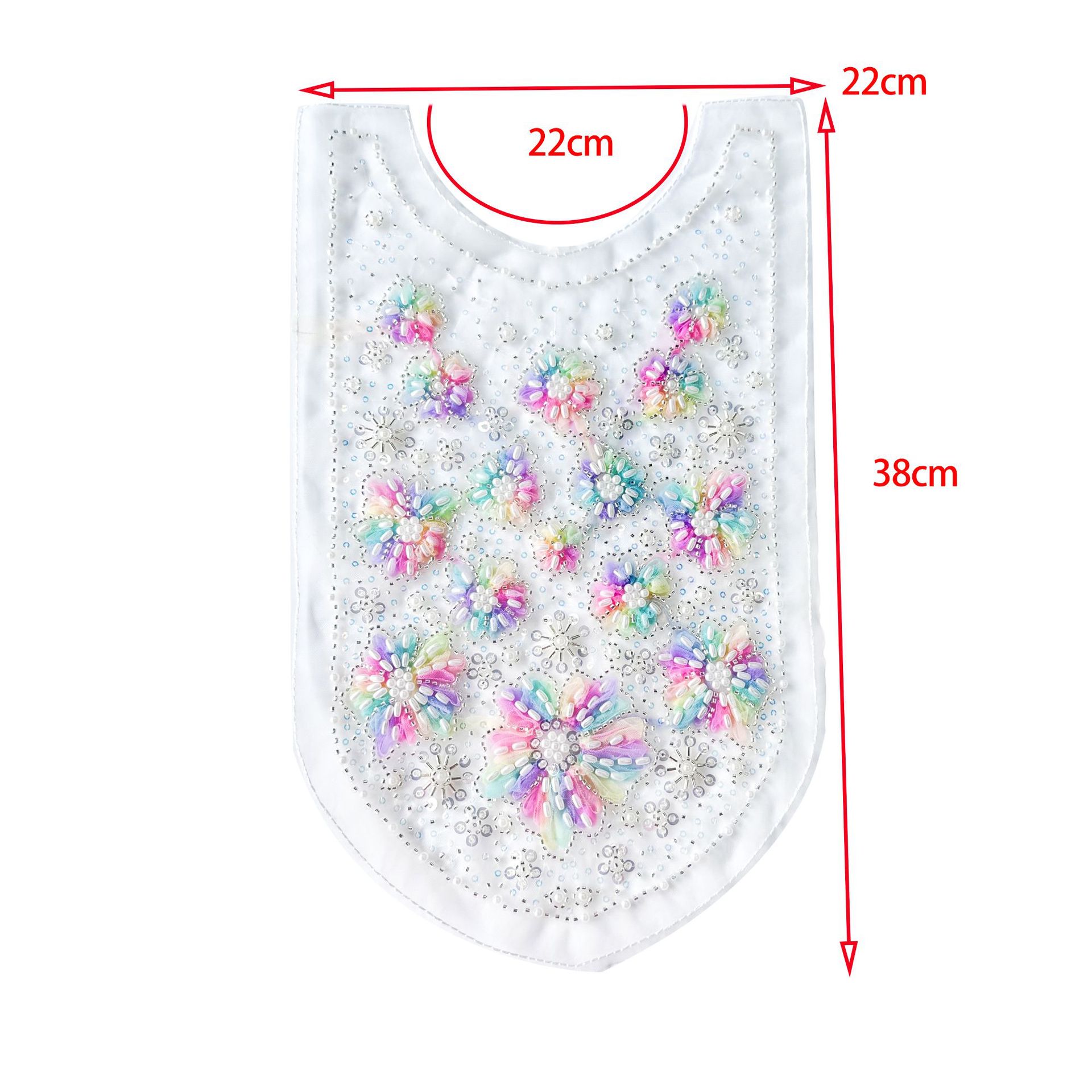 Mesh de color bordado cuello de tela semiacabado decalco DIY vestido de boda cuello de costura accesorios de ropa al por mayor image 5