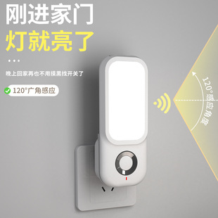 Cross-border explosive induction lamp charging human body induction lamp people go out sleep with night light charging plug dual-purpose
