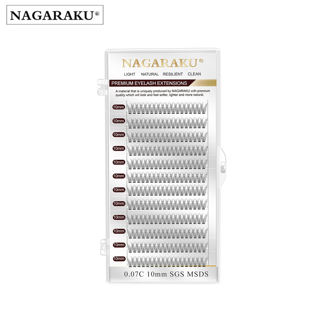 NAGARAKU cola de pescado pestañas postizas pelo de la flor natural de simulación de curling luz auto-injerto segmentado de una sola planta de cola de ojo