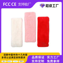 冬季百搭USB发热围巾 少女可爱兔毛围巾毛绒围脖纯色仿兔毛脖套
