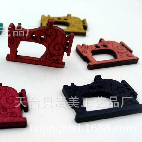 Botones de bricolaje hechos a mano vintage máquina de coser botones de madera 50 piezas un paquete