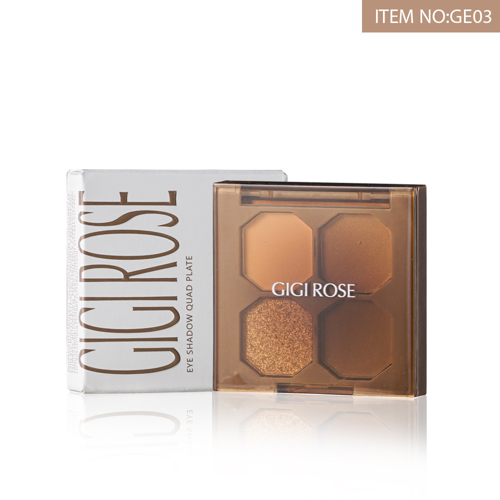 GIGI ROSE's four-color eyeshadow palette is easy to apply without powder flaking. It features earth tones, brightening and matte contouring. New product Specification drawing