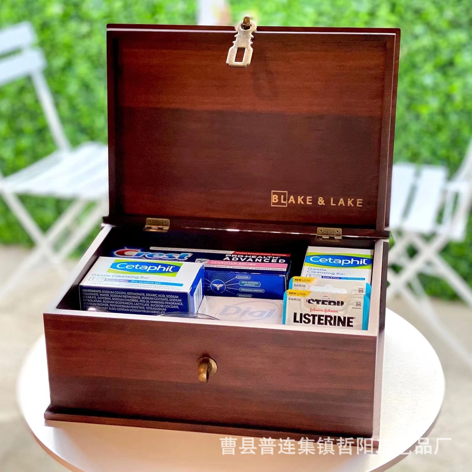 Wooden retro storage box