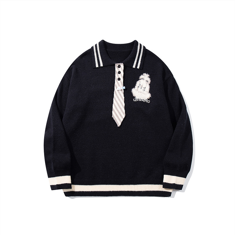 Estación independiente AliExpress ventas calientes retro americano dulce dibujos animados suéter de cachorro con solapa de otoño camiseta de manga larga image 7