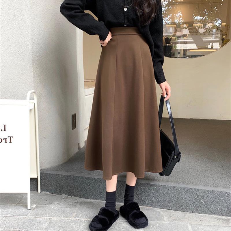 Summer French Style Thin Skirt Women's High Waist A- Line Mid-Length Skirt Umbrella Skirt Spring and Autumn Small Women's Clothing