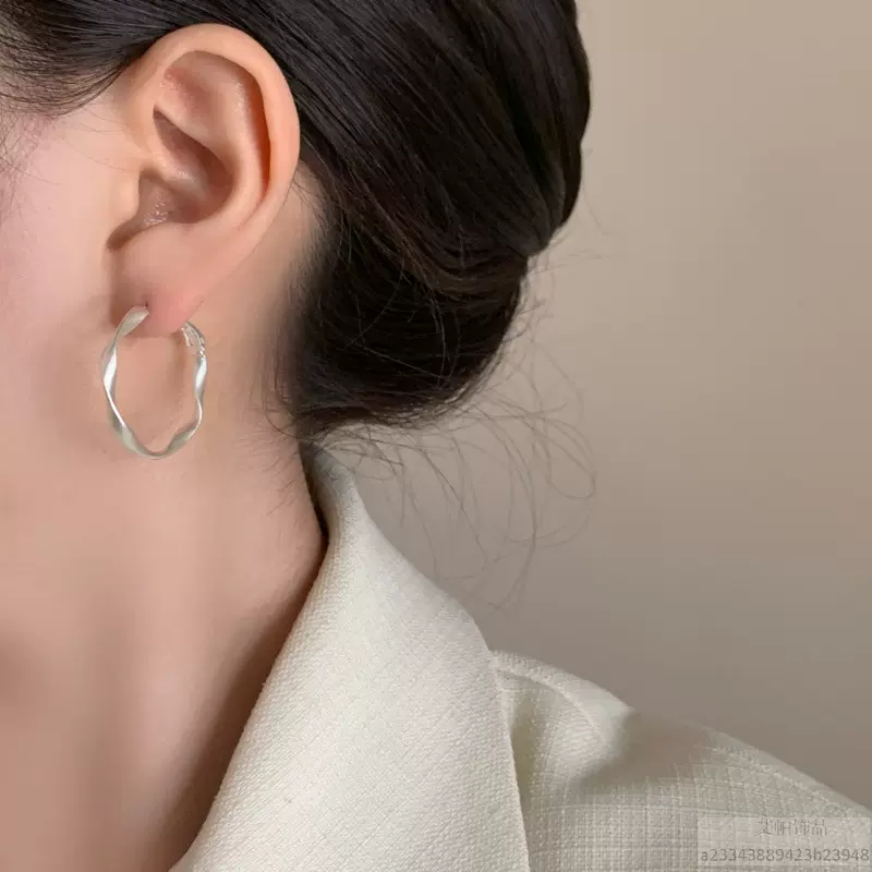 高级韩版简约几何耳夹欧美金属风大圆圈耳饰港风新潮百搭小众时尚