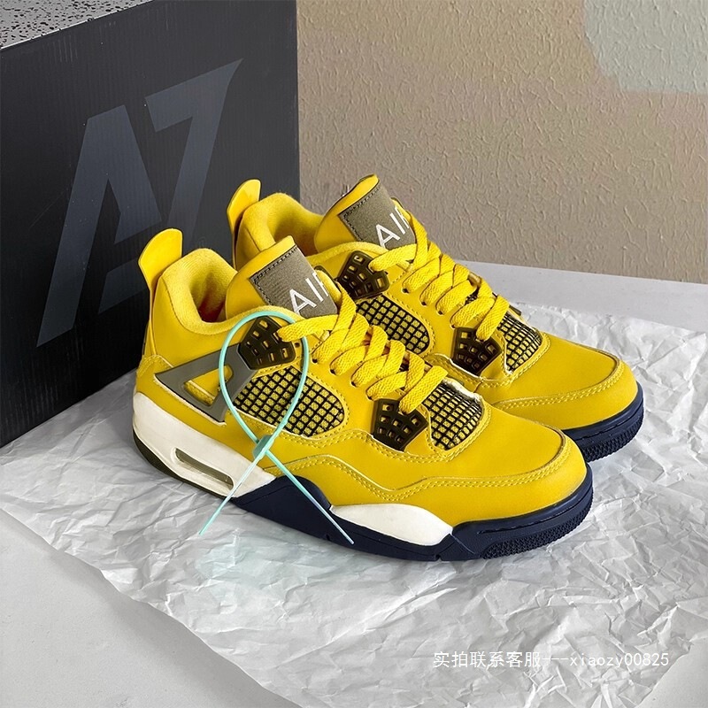 Aj4 Electric Blue Midnight Blue Men's and Women's Models Putian Genuine 2025 New Model Official Flagship Store High-Top Basketball Sneakers Aj4 Electric Blue Midnight Blue Men's and Women's Models Putian Genuine 2025 New Model Official Flagship Store High-Top Basketball Sneakers