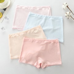 女の子の下着の女性の純綿の純色の小学生の大きい子供の5-8-14歳の皮膚の抗菌の通気性の無痕の平角の下着