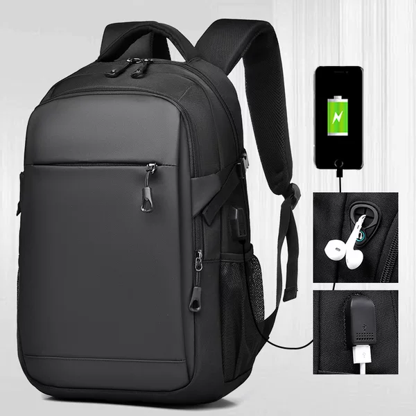 New Men's Business Backpack, Multifunctional Backpack, Student School Bag, Large Capacity Travel Bag, Casual Computer Bag