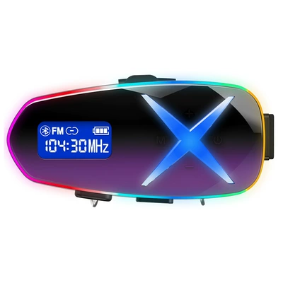 Cross-Border Popular Helmet Bluetooth Headset with Colorful Ambient Lighting, Gradient Color Body, High-Definition Calls, Fm Radio (Motorcycle Helmet Headset) - gradient-color-soft-mark