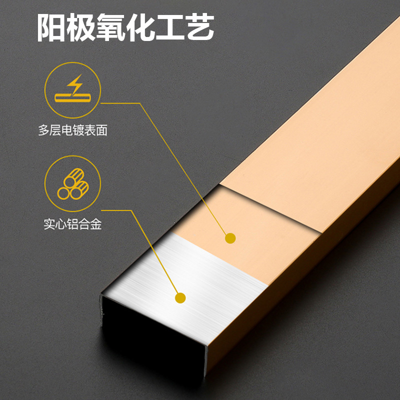 铝合金U型槽封边条墙板装饰线天花板吊顶背景墙包边嵌入式钛金X20
