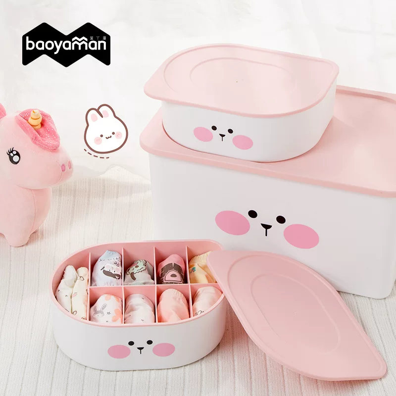 Underwear, cartoon children's storage box, removable socks, storage system