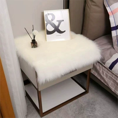 Live Streaming Room Decoration, Plush Mats, Rattan Mats, Floor Mats, Rattan Mat Pads, Living Room Memory Foam Mats, Trendy and Stain-Resistant (Wool pad) - 4040cm-white-long-plush-thickened-version