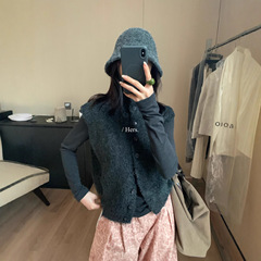 【高品质订货】简约气质调性立领毛衣百搭纯色无袖针织马甲上衣
