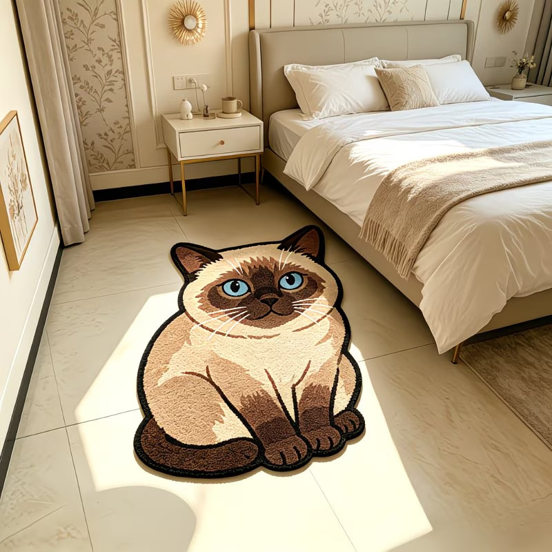 Transfronterizo tigre imitación de alfombra de cachemira suave sofá mesa de té alfombra de cama casera ventana flotante aislante alfombra de pies fríos