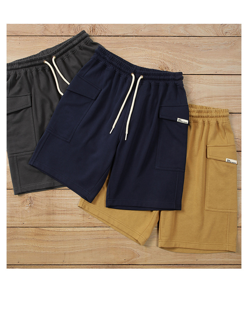 Vêtements de travail japonais d'été pour hommes, shorts tricotés avec grandes poches, capris Amikaki sport rétro_voghion.com