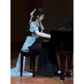 钢琴演奏演出服女2026新款声乐艺考美声独唱礼服女主持人鱼尾长裙