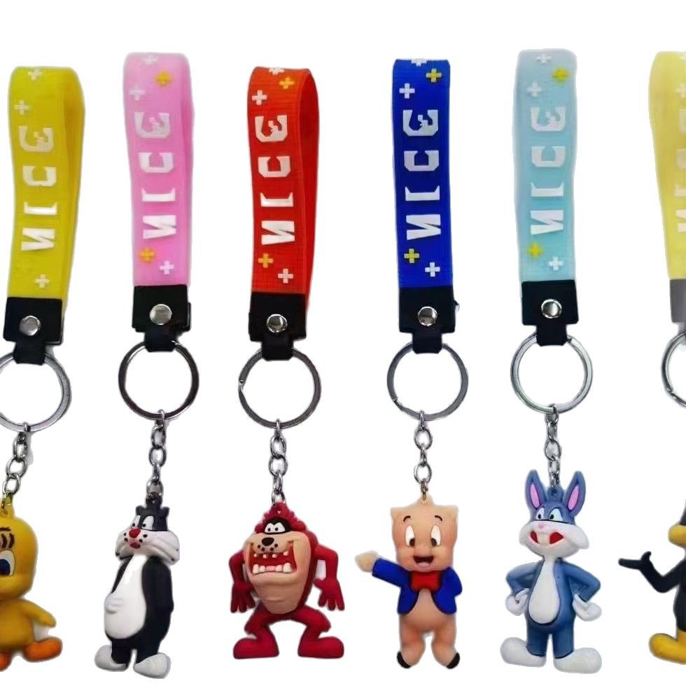 Lindo llavero colgante de dibujos animados muñeca adornos mochila accesorios colgante práctico creativo niños regalos