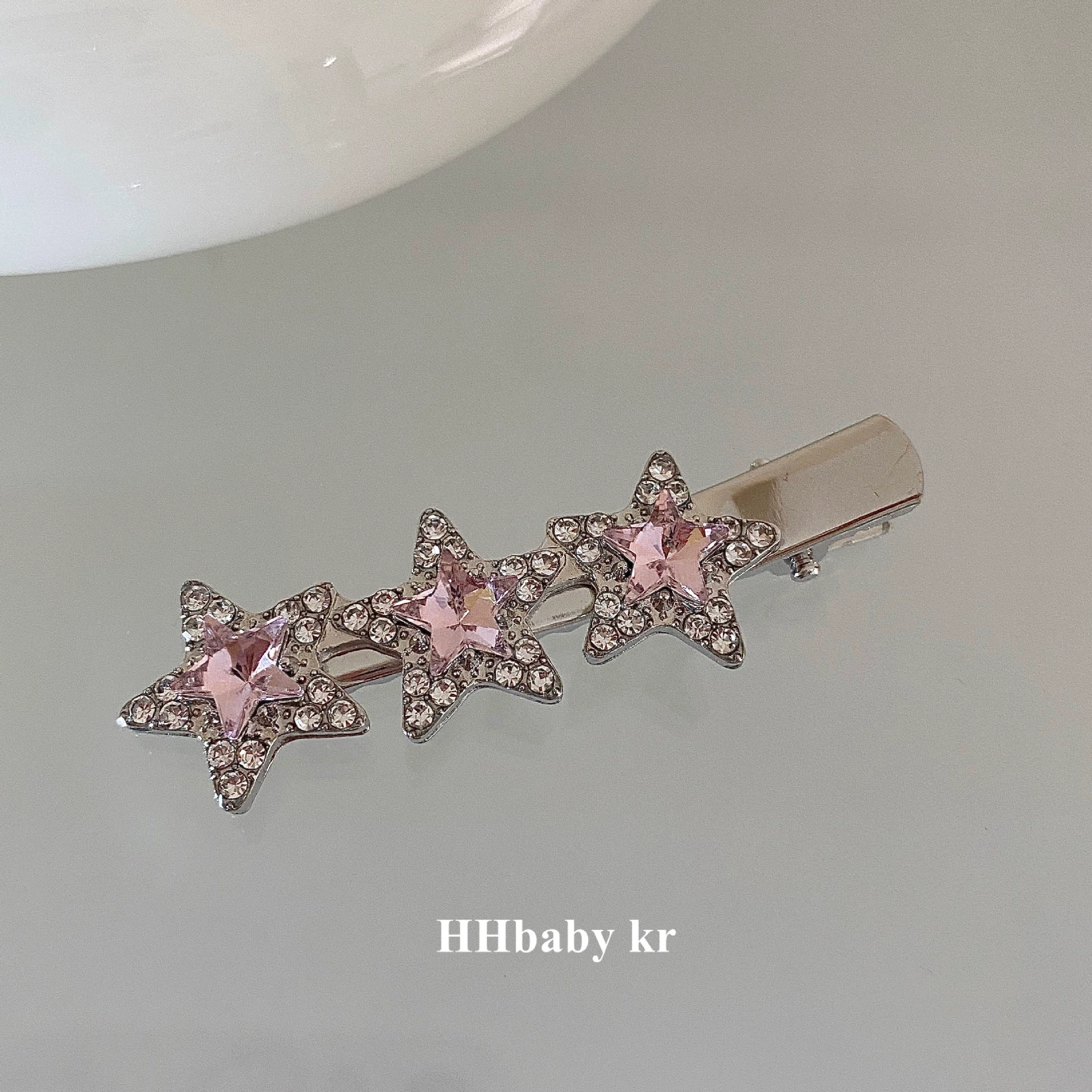 【HHBABY KR】Сладкие крутые допаминовые аксессуары y2k супер блестящая серебряная металлая звезда заколка для волос