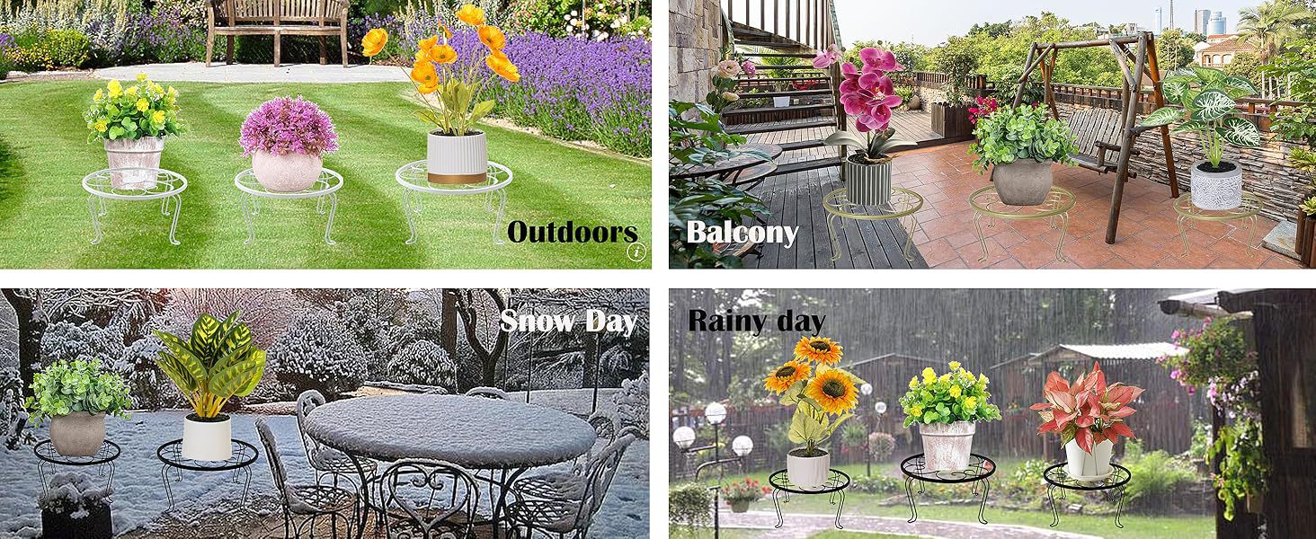 5-Pack Metal Plant Stands for Indoor Outdoor