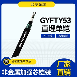 gyfty53-24b1 电力光缆直埋地埋防鼠咬非金属frp加强件24芯单模