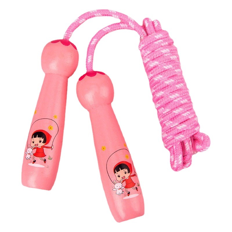 Cuerda de madera para niños saltar para estudiantes de escuela primaria entretenimiento de jardín de infantes cuerda saltar para niños de primer grado cuerda ajustable de dibujos animados