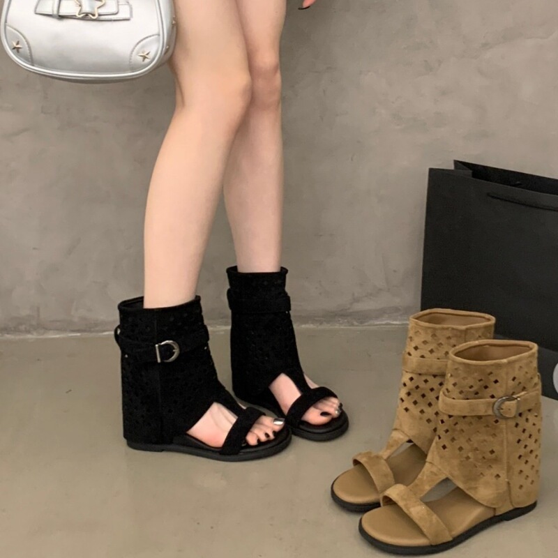 Thick-Soled Internal Height-Increasing Wedge Roman Sandals for Women, New Summer Fashion Super Popular Bootie Sandals, Martin Boots, Short Boots Thick-Soled Internal Height-Increasing Wedge Roman Sandals for Women, New Summer Fashion Super Popular Bootie Sandals, Martin Boots, Short Boots