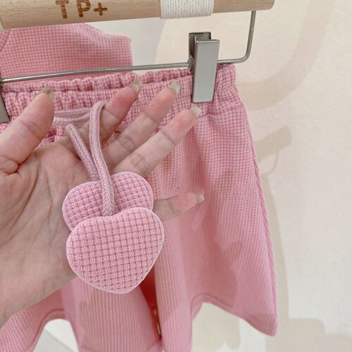 Korean style fashionable summer new parent-child clothing girls' vest set sleeveless letter-print sports shorts two-piece trendy
