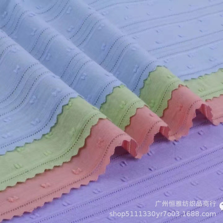 现货可选棉布圆点剪花布料DIY欧式纱罗提花面料女装衬衫童装外贸