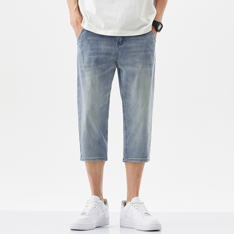 City Li | 6095#5/7/9 pants summer elastic waist loose stretch Joker thin jeans men