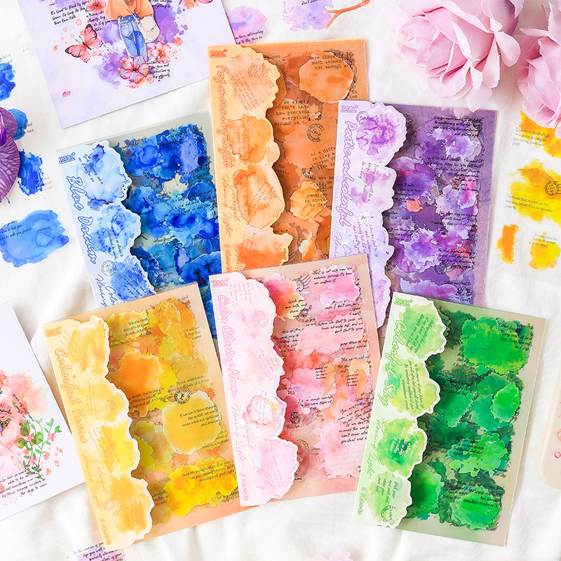 Caixia streamer series pet impermeable hoja plana pegatina acuarela salpicadura de tinta mancha de cuenta manual pegatina de bricolaje material pegatina