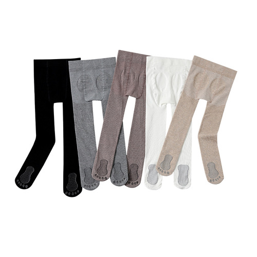 Spring and Autumn Medium Thick Children's Pantyhose Solid Color Thin Vertical Stripes Small Feet Girls' Leggings White Dance Socks