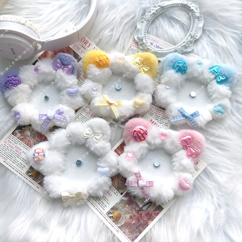 Plush Cat Ears 58mm Badge Finished 58mm Pain Bag Decoration diy Bag Millet Shop